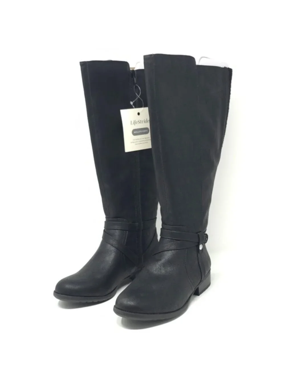 LifeStride Xtrovert Black Wide Calf Riding Boots  Water-Resistant